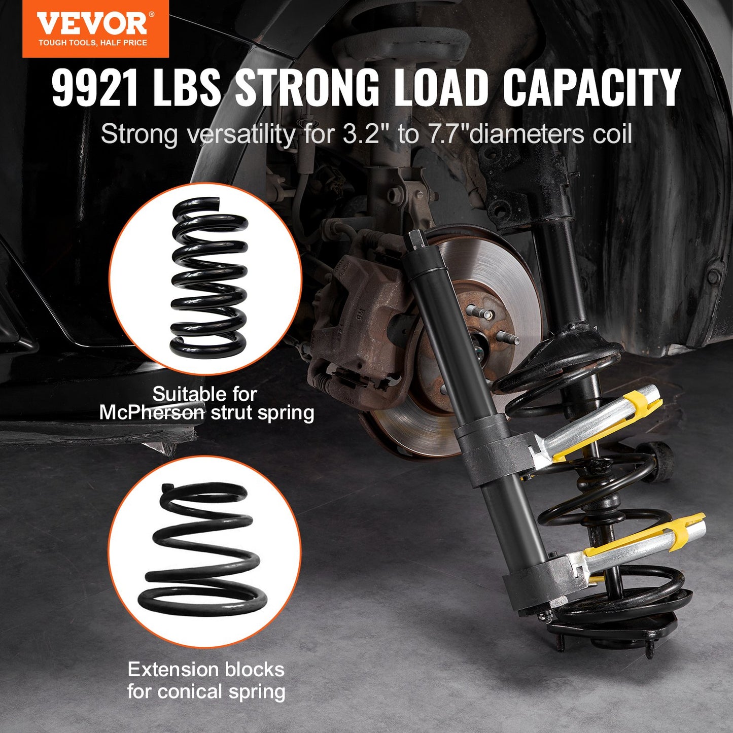 VEVOR Strut Spring Compressor Set, Macpherson Strut Spring Compressor Kit, Interchangeable