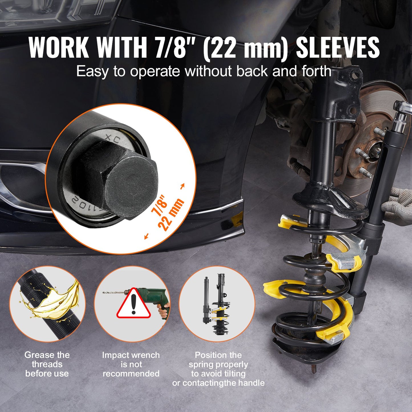 VEVOR Strut Spring Compressor Set, Macpherson Strut Spring Compressor Kit, Interchangeable