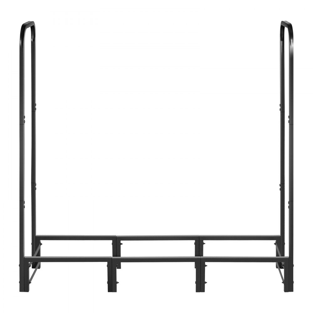 Firewood Rack with Waterproof Cover, 1.22m Outdoor Firewood Holder, 1/4 Cord Storage Metal Log Holder, 400lb Max Weight Capacity, Full Covered, Powder-Coated Wood Storage Rack for Fireplace Deck