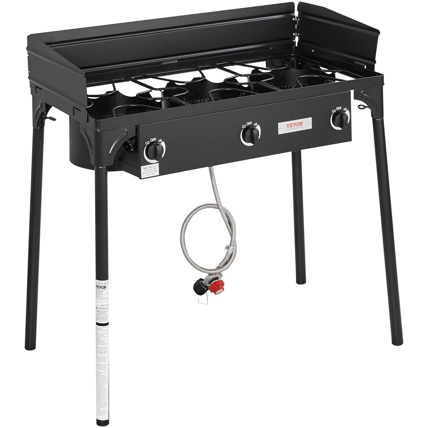 Triple Burner Outdoor Camping Stove, 90,000-BTU, Heavy Duty Gas Cooker