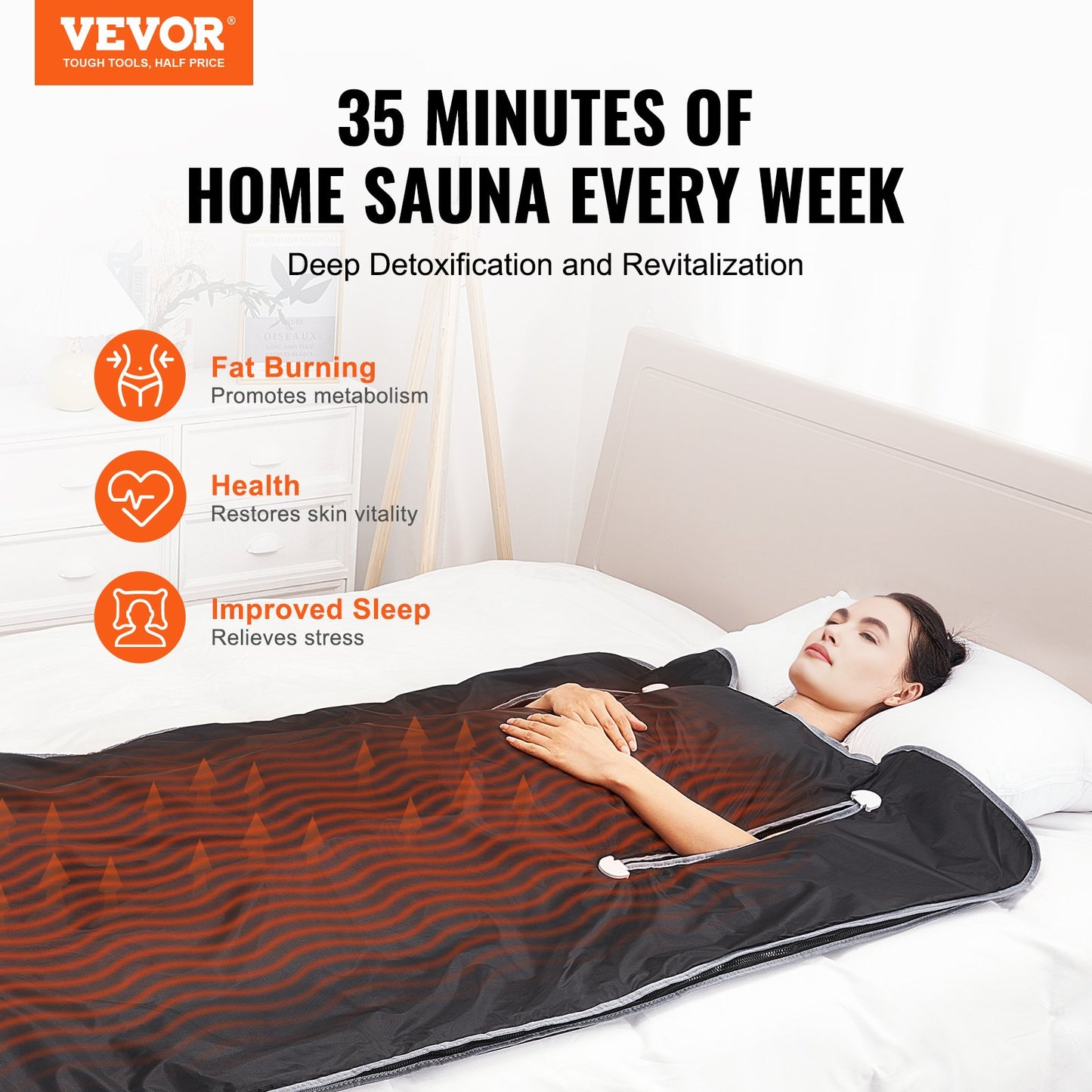 VEVOR Sauna Blanket for Detoxification, Portable Far Infrared Sauna for Home, Oxford