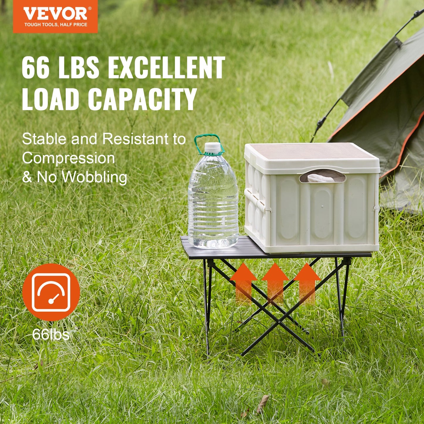 VEVOR Folding Camping Table, Outdoor Portable Side Tables, Lightweight Fold Up Table,