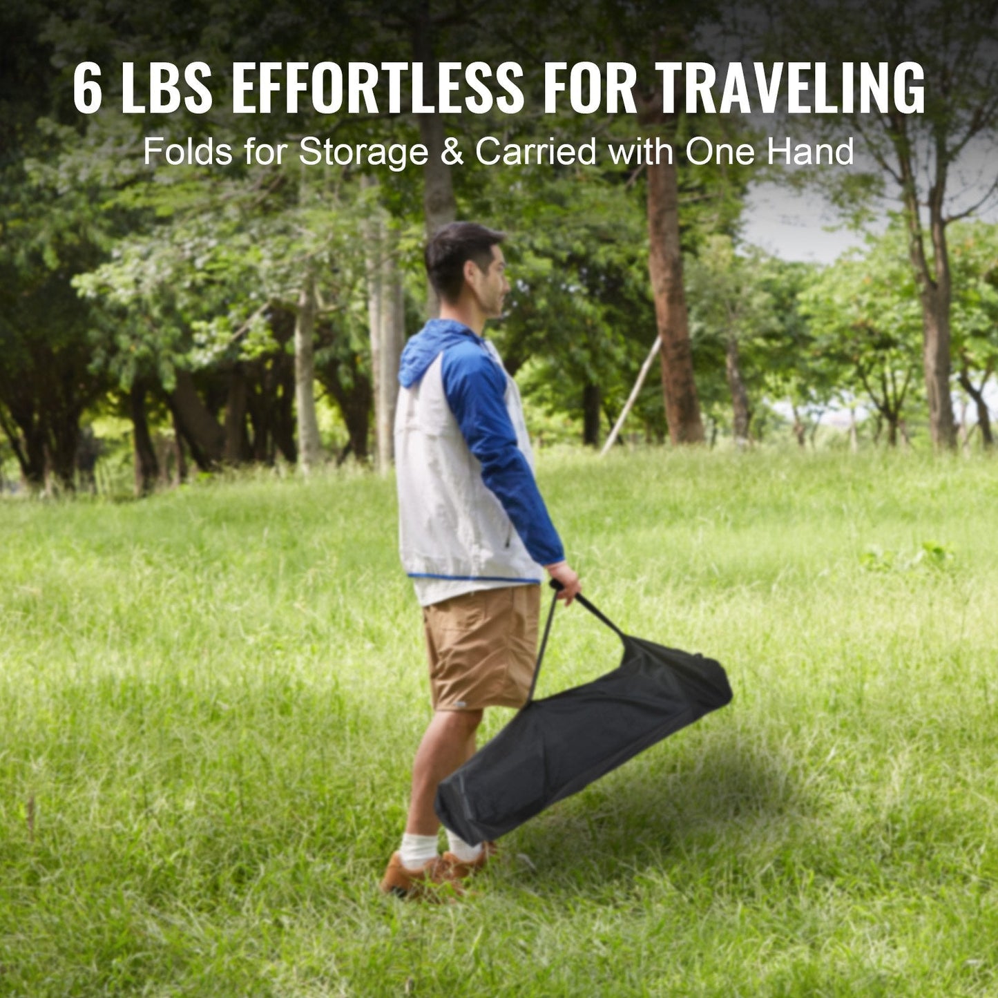Compact Aluminum Camping Table with Carry Bag, 0.6x0.4m, 30kg Capacity, Silver