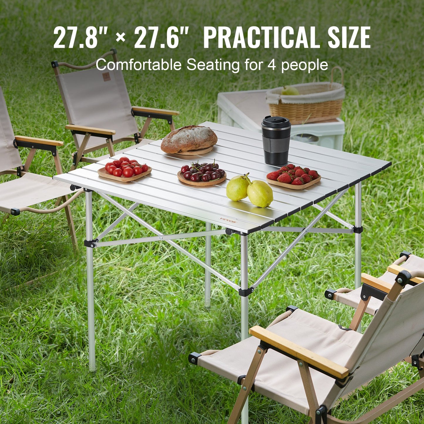 VEVOR Folding Camping Table, Outdoor Portable Side Tables, Lightweight Fold Up Table,