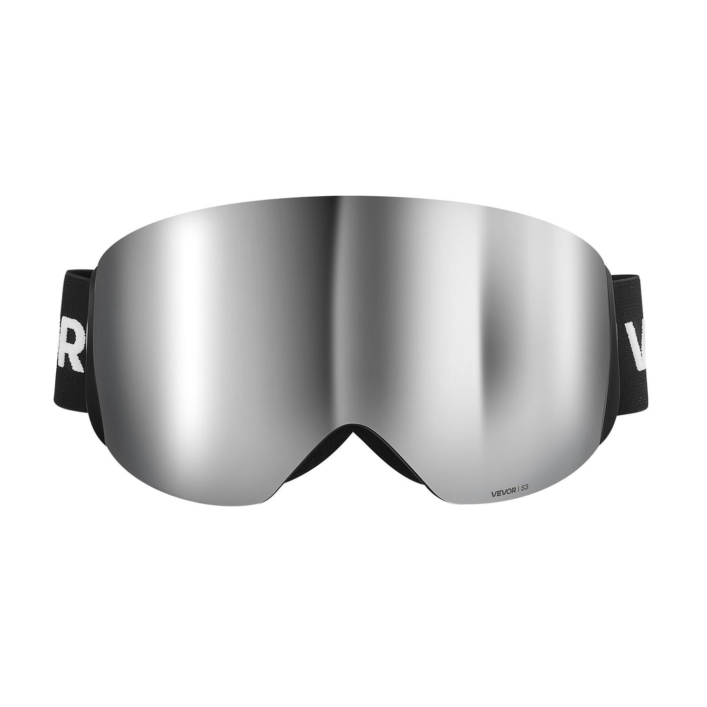 Frameless Ski Goggles, Spherical Lens with Silver Mirror Revo Coating, OTG Anti fog Snow Goggles for Men Women, TPU Frame & Ventilation Structure, Suitable for Skiing, Skating, Snowboarding