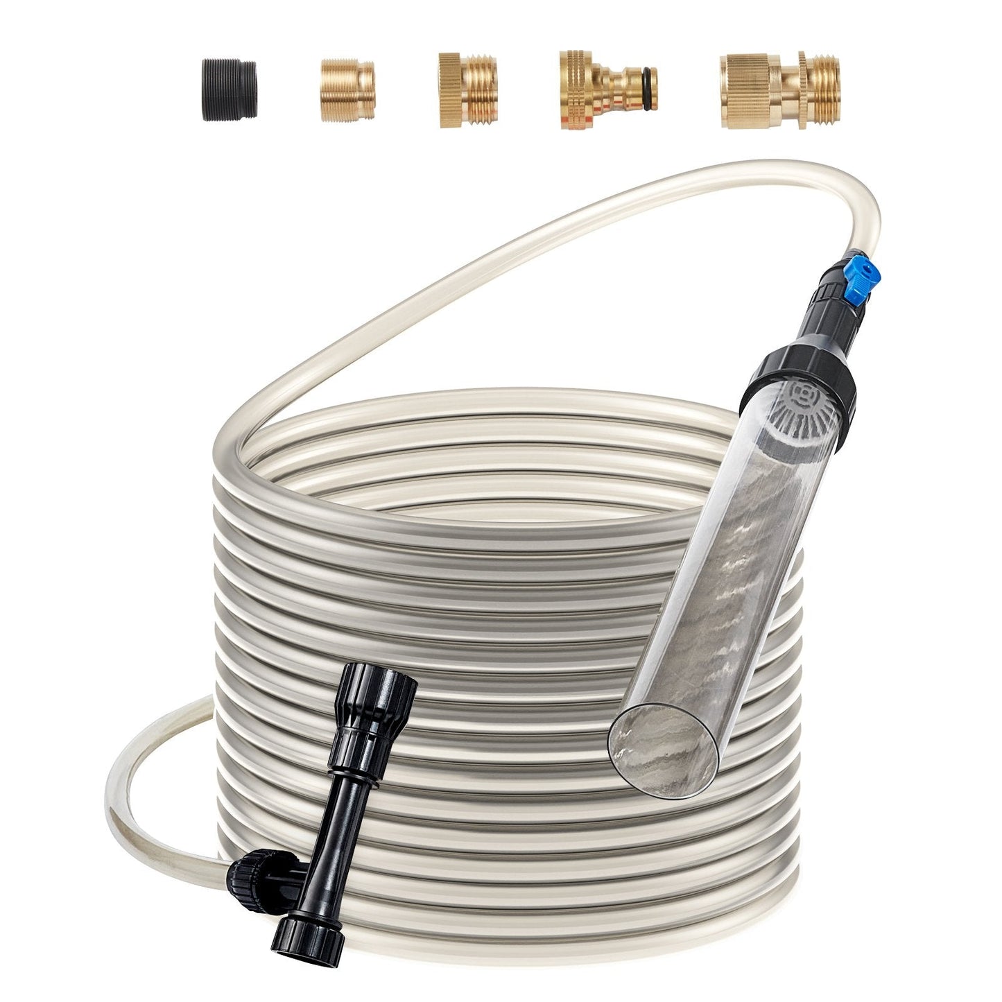 Aquarium Gravel Cleaner with 9.1m Hose and Brass Adapters for Easy Cleaning