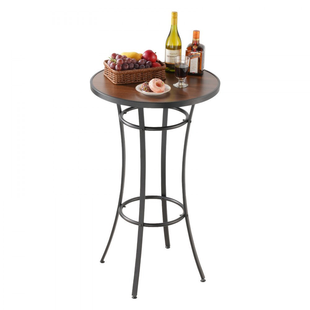 Outdoor Round Bar Table, 60 cm Counter Bar Height Bistro Table, Patio Dining Tables with Easy-to-Clean Top & Sturdy Metal Frame, Indoor High Top Pub Tables for Small Places, Kitchen