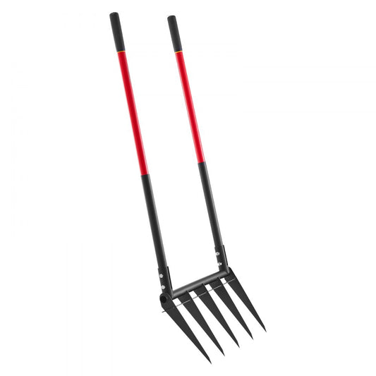 VEVOR 5 Tines Broad Fork Garden Tool U-Shaped Pitch Fork for Gardening Spading