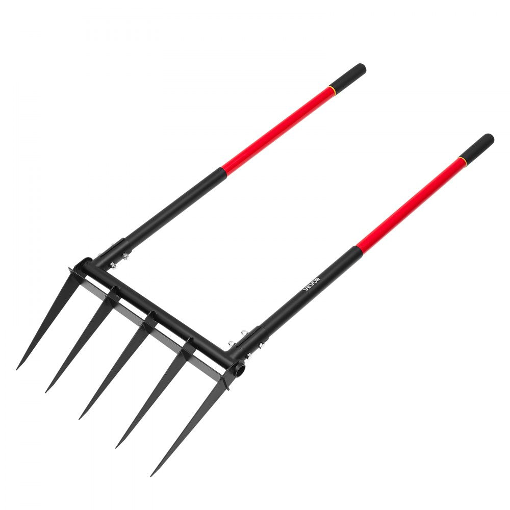 VEVOR 5 Tines Broad Fork Garden Tool U-Shaped Pitch Fork for Gardening Spading