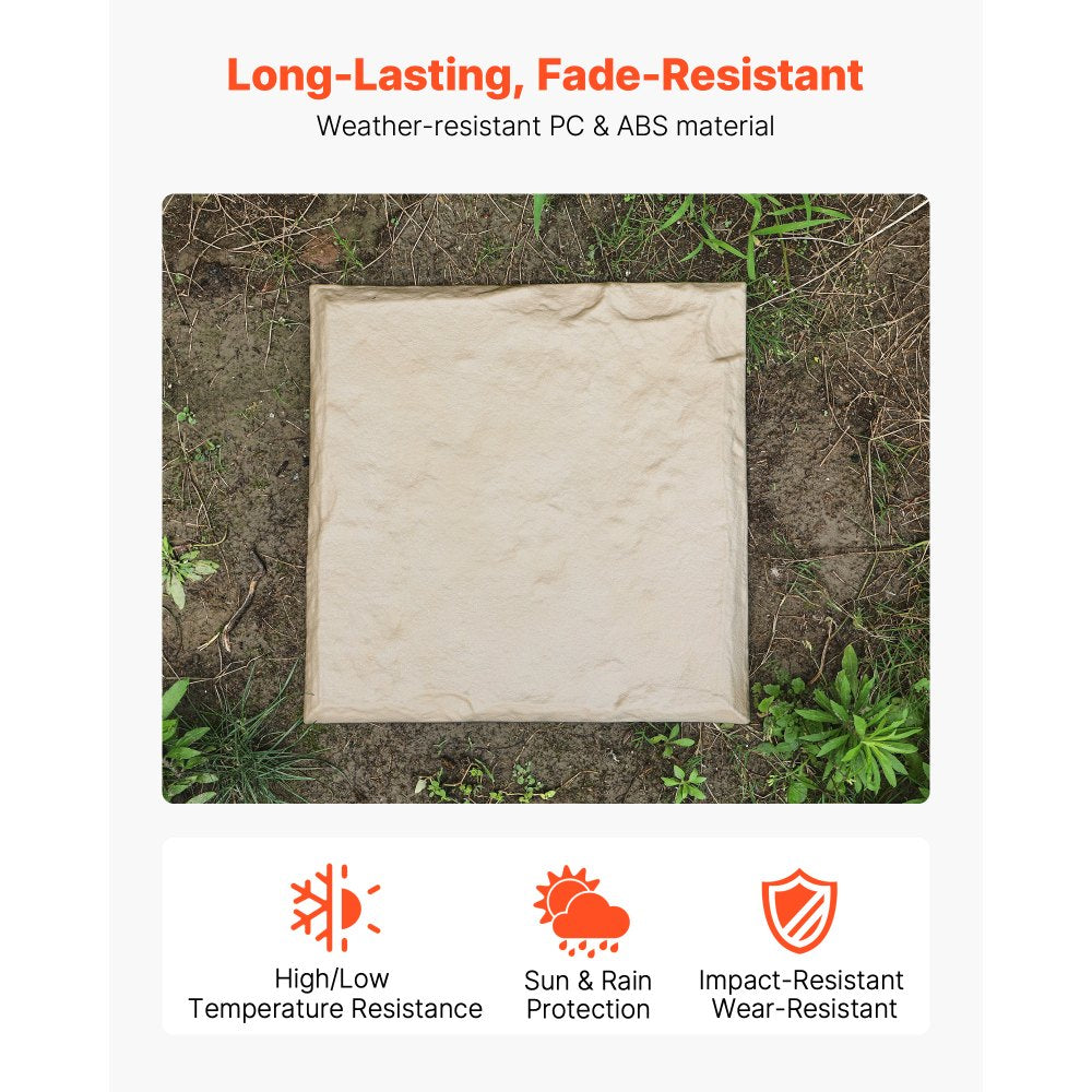 VEVOR Decorative Stepping Stones 4Pcs 39.5x39.5 cm Lawn Walkway Pavers Beige