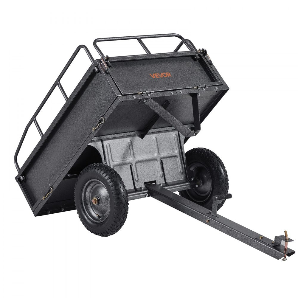 VEVOR Steel Dump Cart 10 Cu. Ft 227 kg for ATV/UTV Trailer Tow Behind Heavy Duty