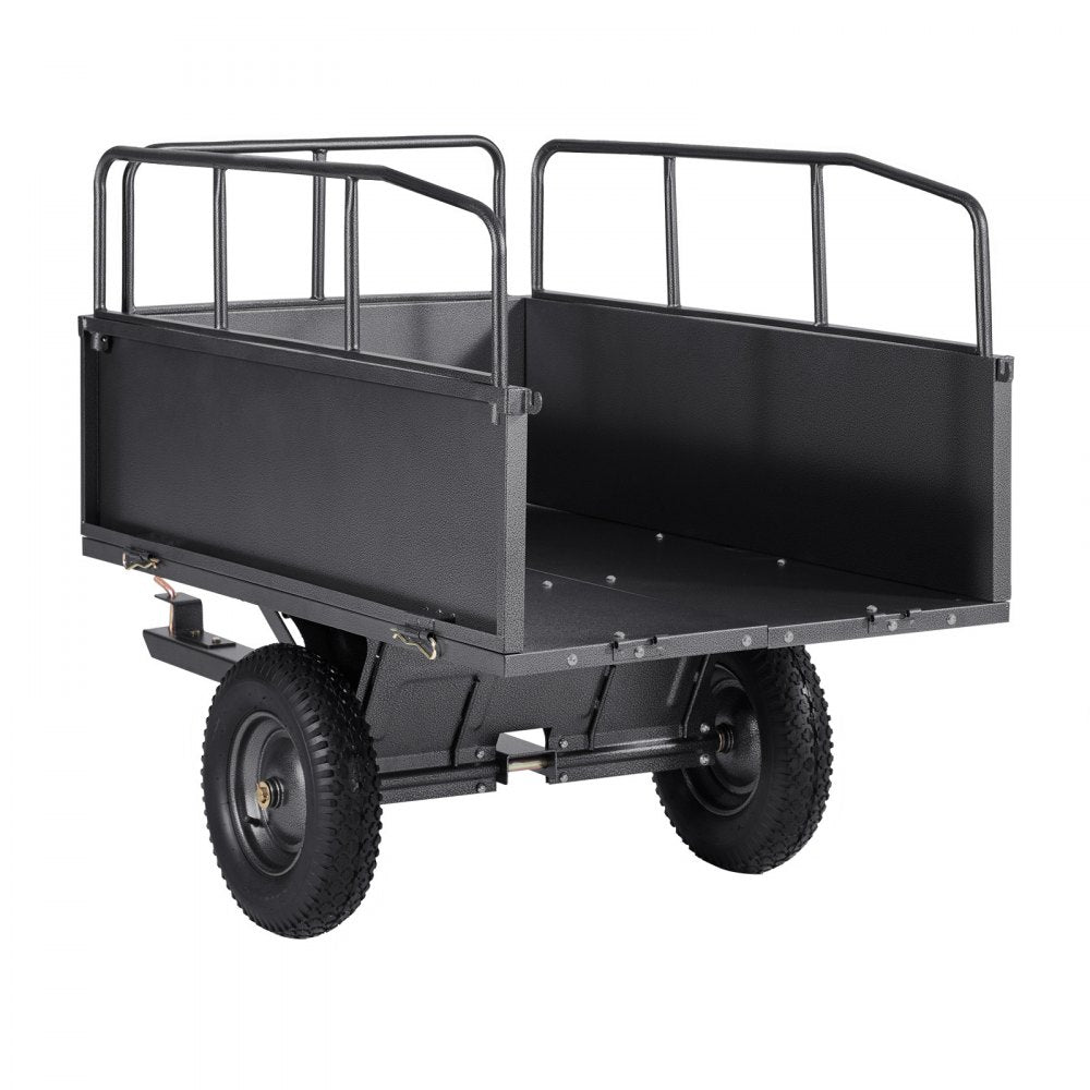 VEVOR Steel Dump Cart 17 Cu. Ft 272 kg for ATV/UTV Trailer Tow Behind Heavy Duty