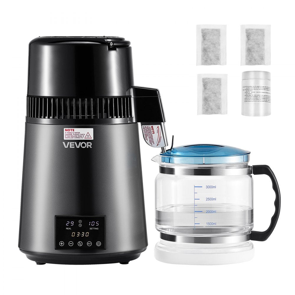 4L Water Distiller Home Countertop Purifier Machine 1750W Stainless Steel