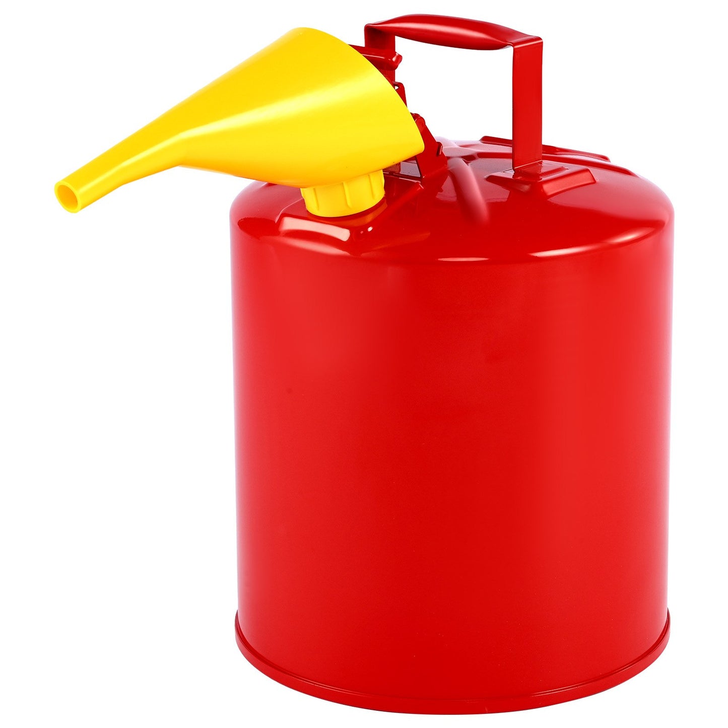 Safety Gas Can, 19 L Type I Red Safety Can for Gasoline with Stainless Steel Flame Arrester, Self-Closing Lid, and PE Funnel, Carbon Steel Flammable Fuel Storage Container with Ergonomic Handle