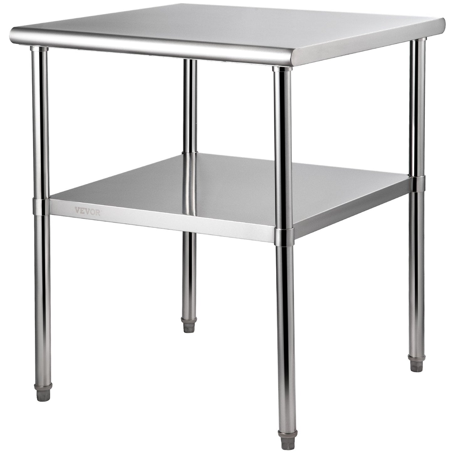 Stainless Steel Commercial Prep Table with Undershelf, 76x76x91 cm