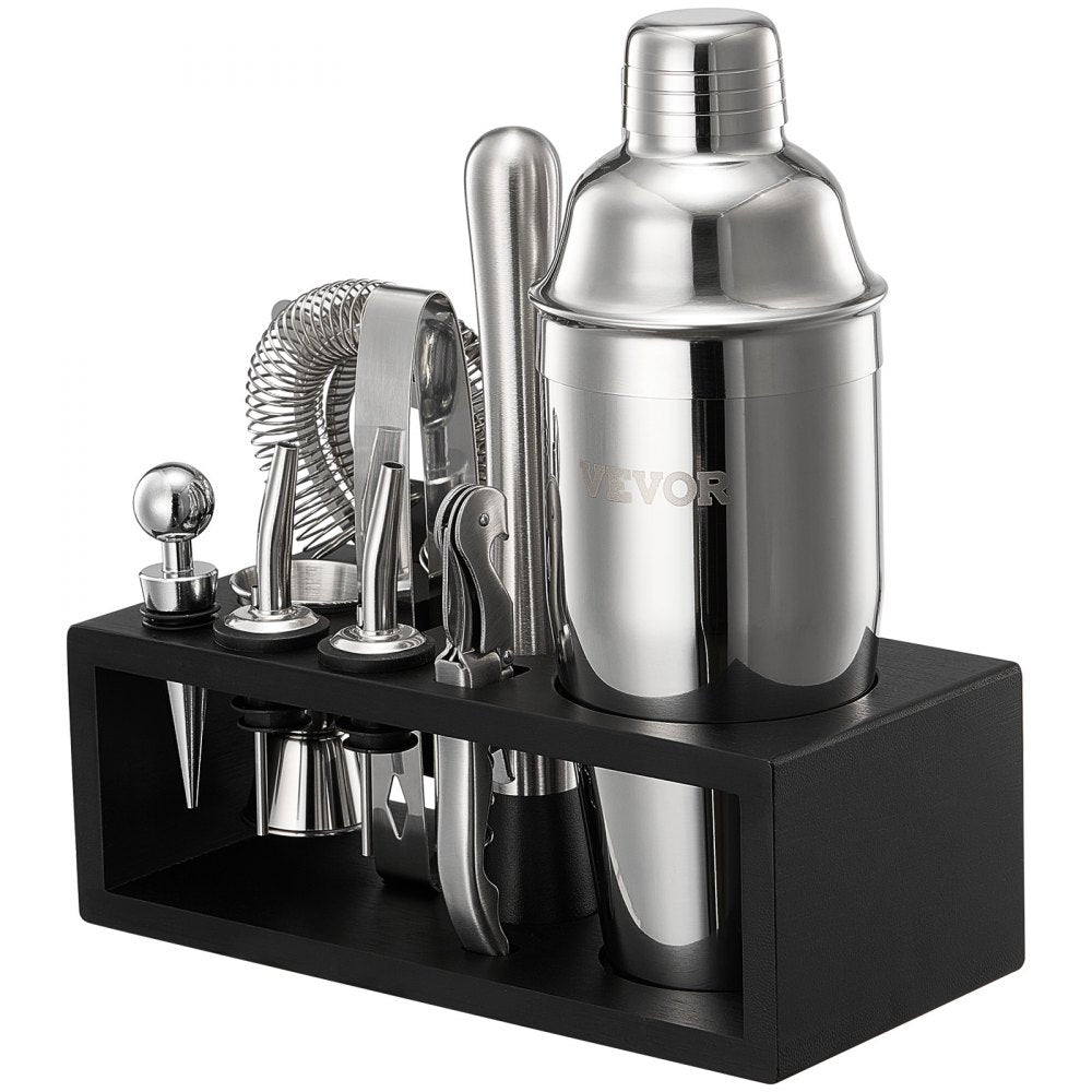 VEVOR Cocktail Shaker Set 13 Pcs Bar Tools Stainless Steel Bartender Kit Silver