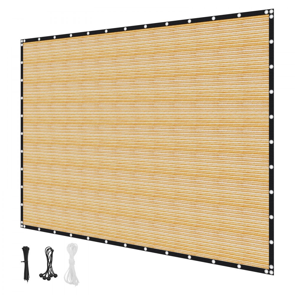 VEVOR 90% Sun Shade Cloth Privacy Screen 366 x 610 cm for Patio Garden (Beige)