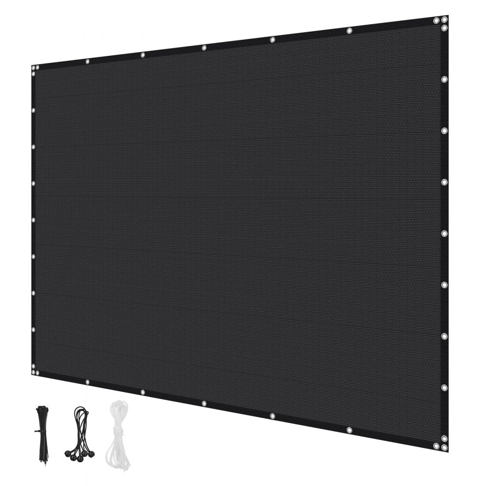 VEVOR 90% Sun Shade Cloth Privacy Screen 244 x 366 cm for Patio Garden (Black)