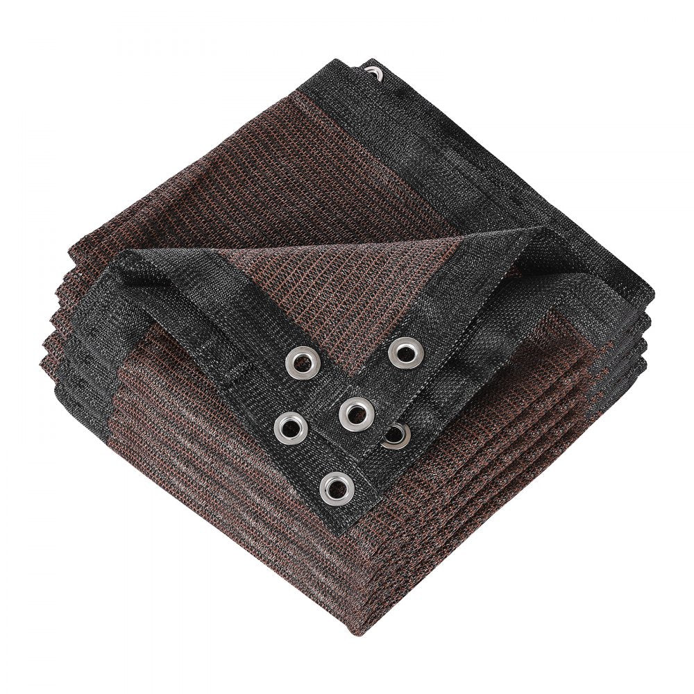 VEVOR 90% Sun Shade Cloth Privacy Screen 244 x 366 cm for Patio Garden (Brown)