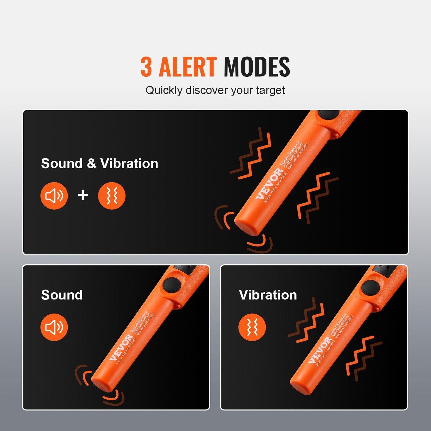 Handheld Metal Detector Pinpointer, Waterproof, 3 Modes, 0.05m Depth Detection