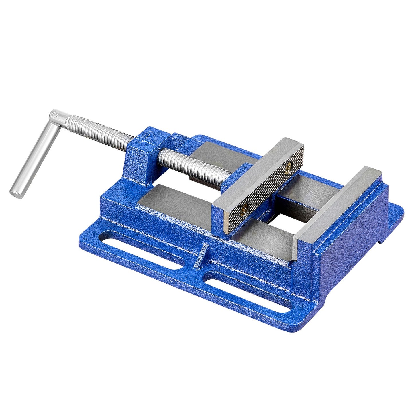 Drill Press Vise, 6 Inch Jaw Width, Portable Bench Vise, Slotted Base for Easy Installation, Durable Cast Iron Construction, Workbench Vice, for Woodworking, Metalworking, Drilling, and Cutting