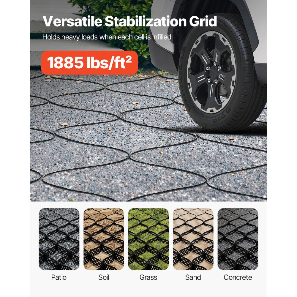 VEVOR Ground Grid 2-In Deep Geocell Grid 32.81x9.84FT / 10000x3000mm for Gravel