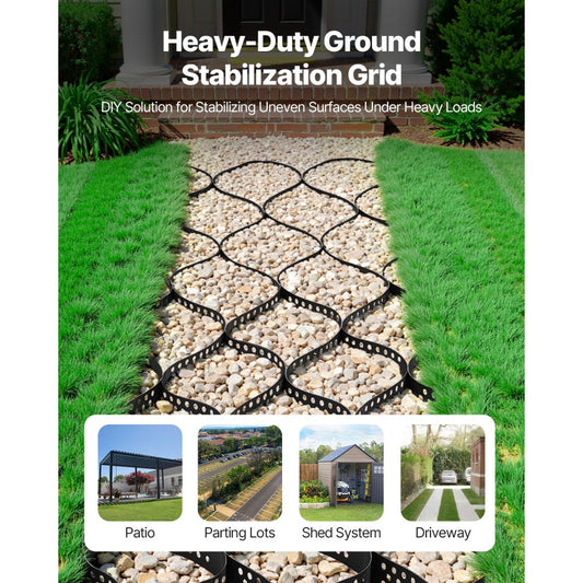 VEVOR Ground Grid 3-Inch Deep Geocell Grid 17.06x8.86FT / 5200x2700mm for Gravel
