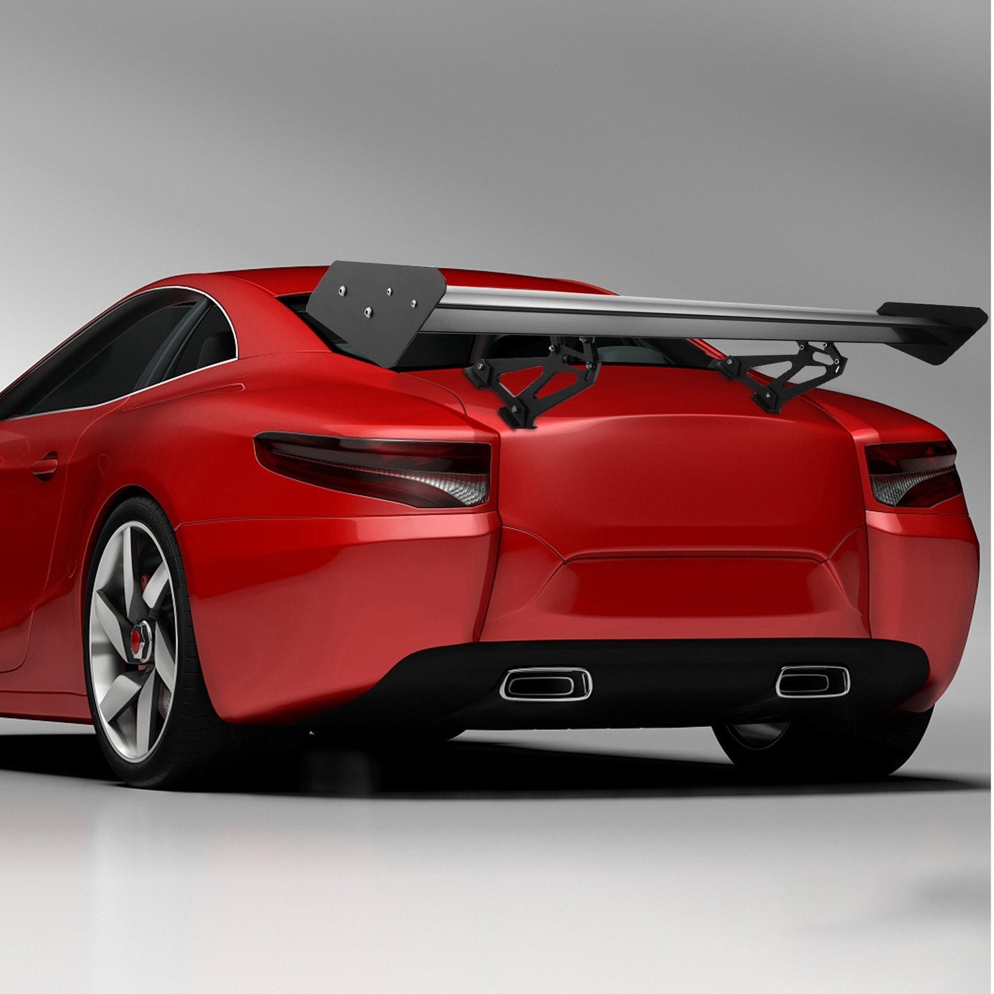 Universal Double Deck GT Wing Spoiler, 1.35m Aluminum, Adjustable for Sedans