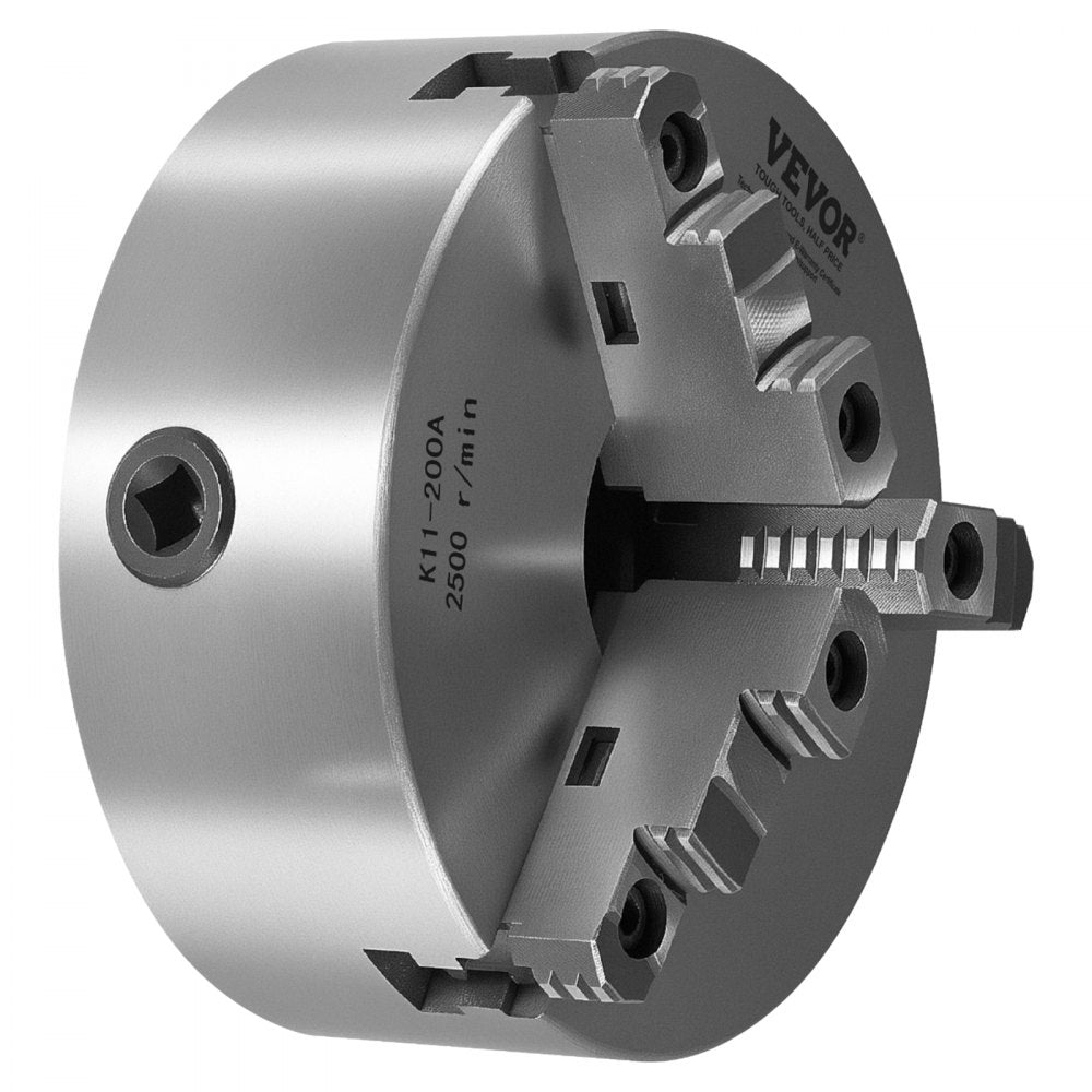 VEVOR 200 mm 3-Jaw Self-Centering Lathe Chuck 2 1/4 in-8 Threaded Backing Plate