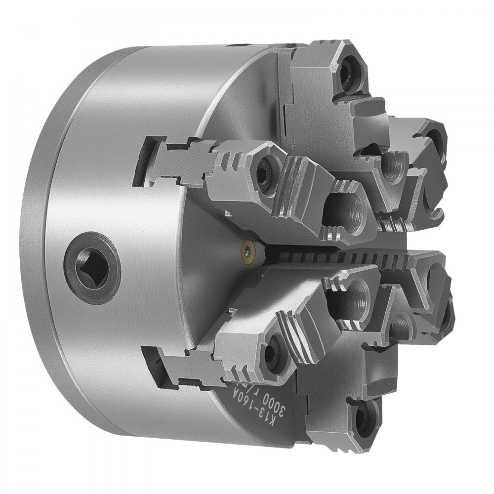 160 mm 6-Jaw Self-Centering Lathe Chuck with D1-4 Cam Lock Backing Plate