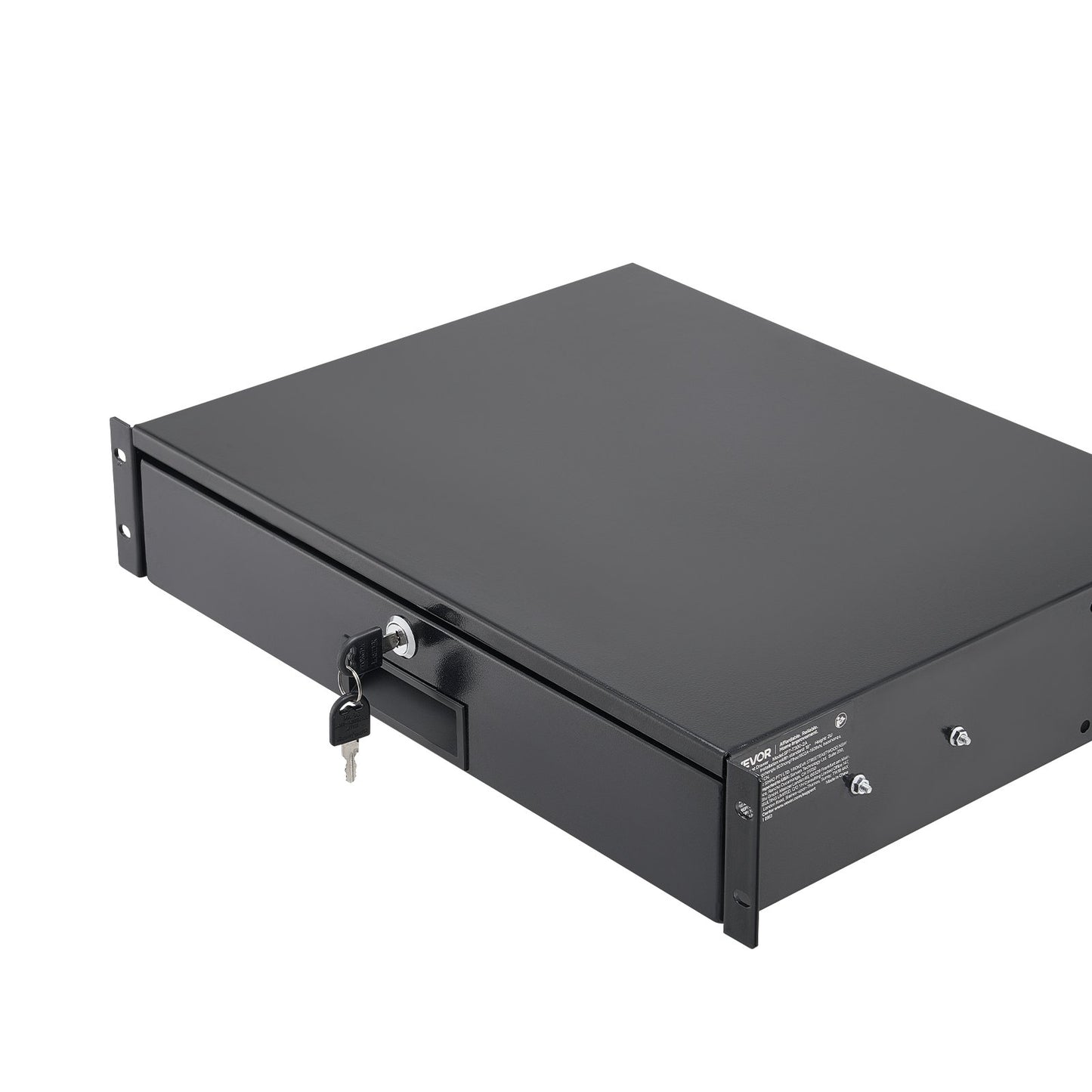 2U Rack Mount Drawer, 22.68 kg Max Load-Bearing, Lockable Server Cabinet Case, Sliding Drawer with Lock and Cable Management Holes, for Network Equipment Server AV Rack or Cabinet Enclosure