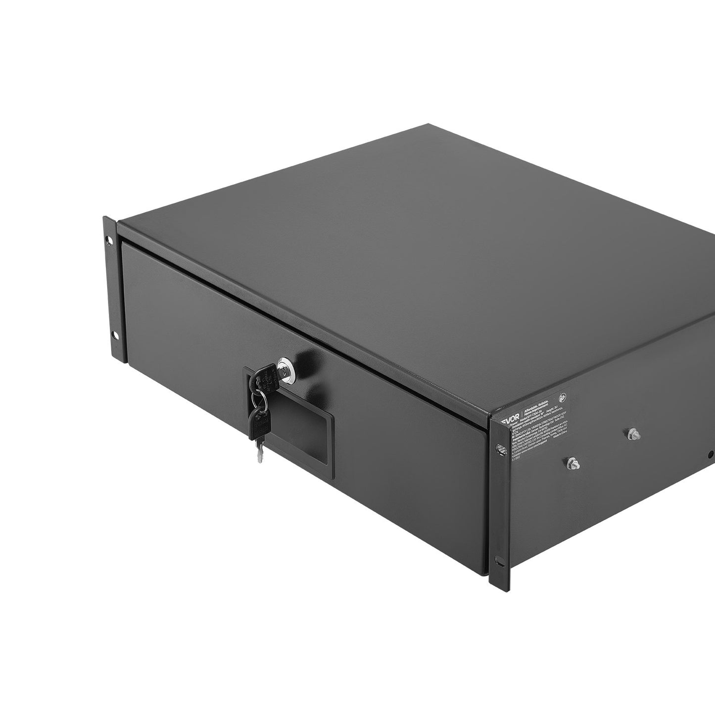 3U Rack Mount Drawer, 22.68 kg Max Load-Bearing, Lockable Server Cabinet Case, Sliding Drawer with Lock and Cable Management Holes, for Network Equipment Server AV Rack or Cabinet Enclosure