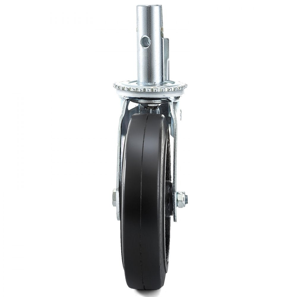 VEVOR 20 x 5 cm Heavy Duty Scaffolding Rubber Swivel Caster 4 Pack Dual Locking
