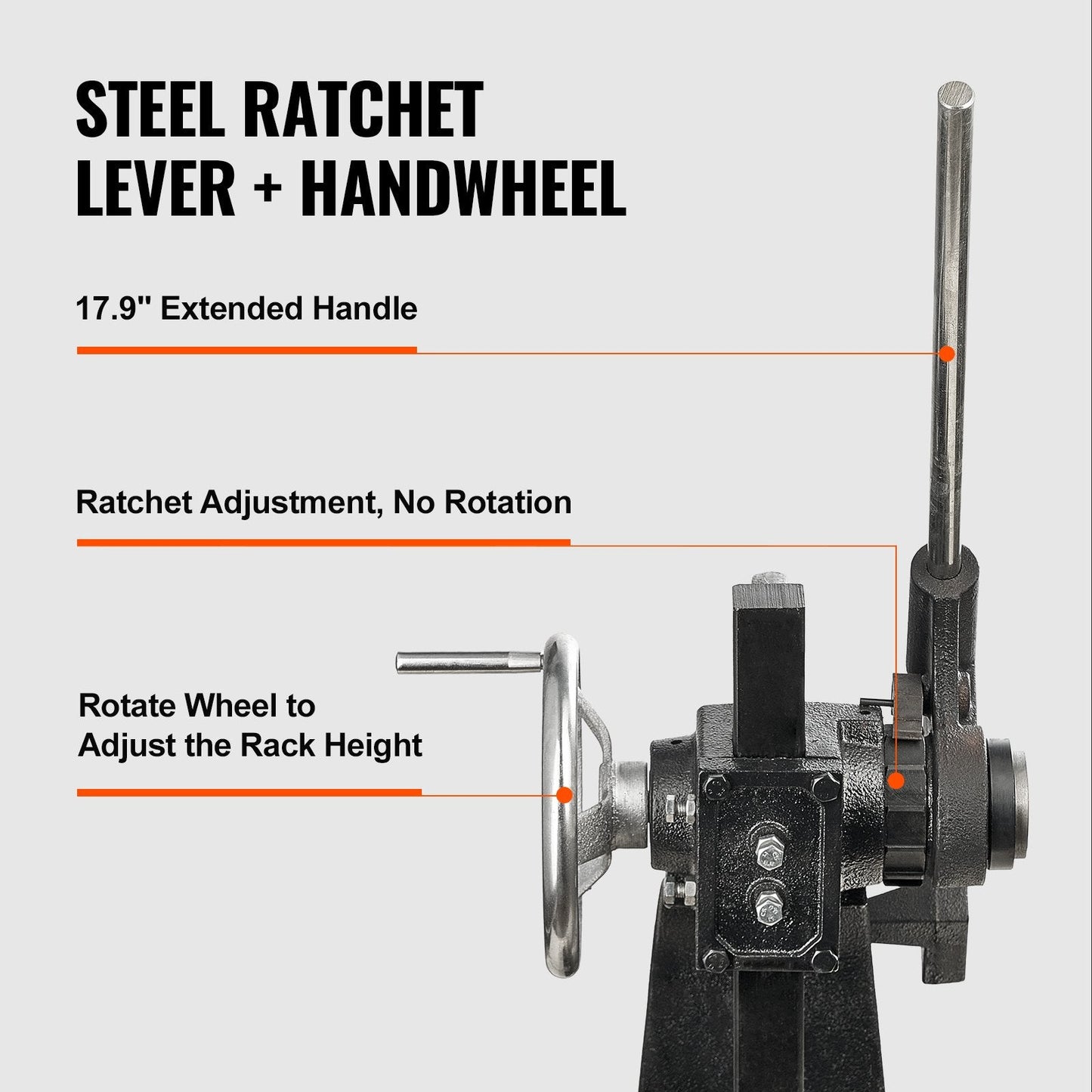 3 Ton Ratchet Arbor Press with Handwheel, Max Height 0.79m, Cast Iron Punch