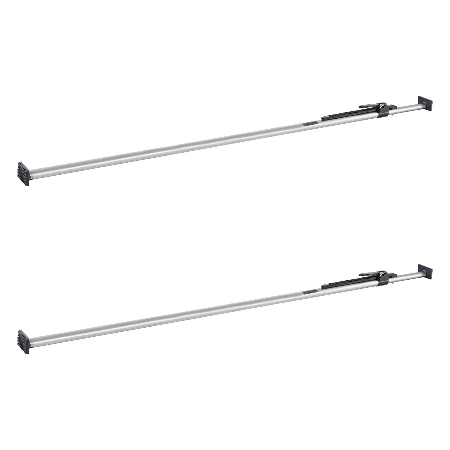 Cargo Bar, Ratcheting Cargo Bar Adjustable from 2261mm to 2642mm, Heavy-duty Steel Cargos Stabilizer with Non-Slip Foot Pad, Truck Bed Load Lock Bars for Box Truck, Semi-Trailer, Trailer (2PCS)