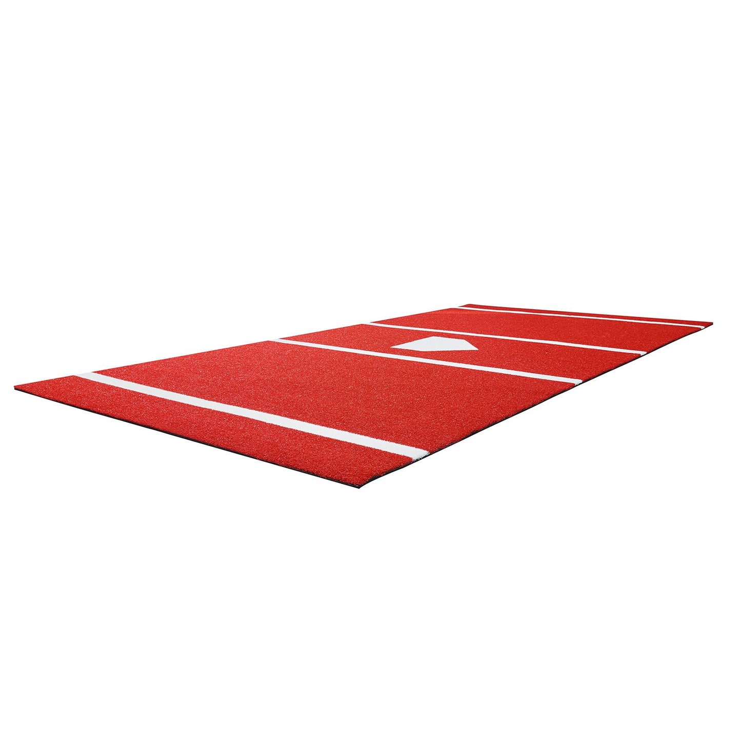 Baseball Hitting Mat, 366x183cm Batting Cage Mat, Batters Box Turf Mats, Softball Batting Practice Equipment with Home Plate and Anti Fade Turf, Portable Training Aid for Indoor Outdoor, Red