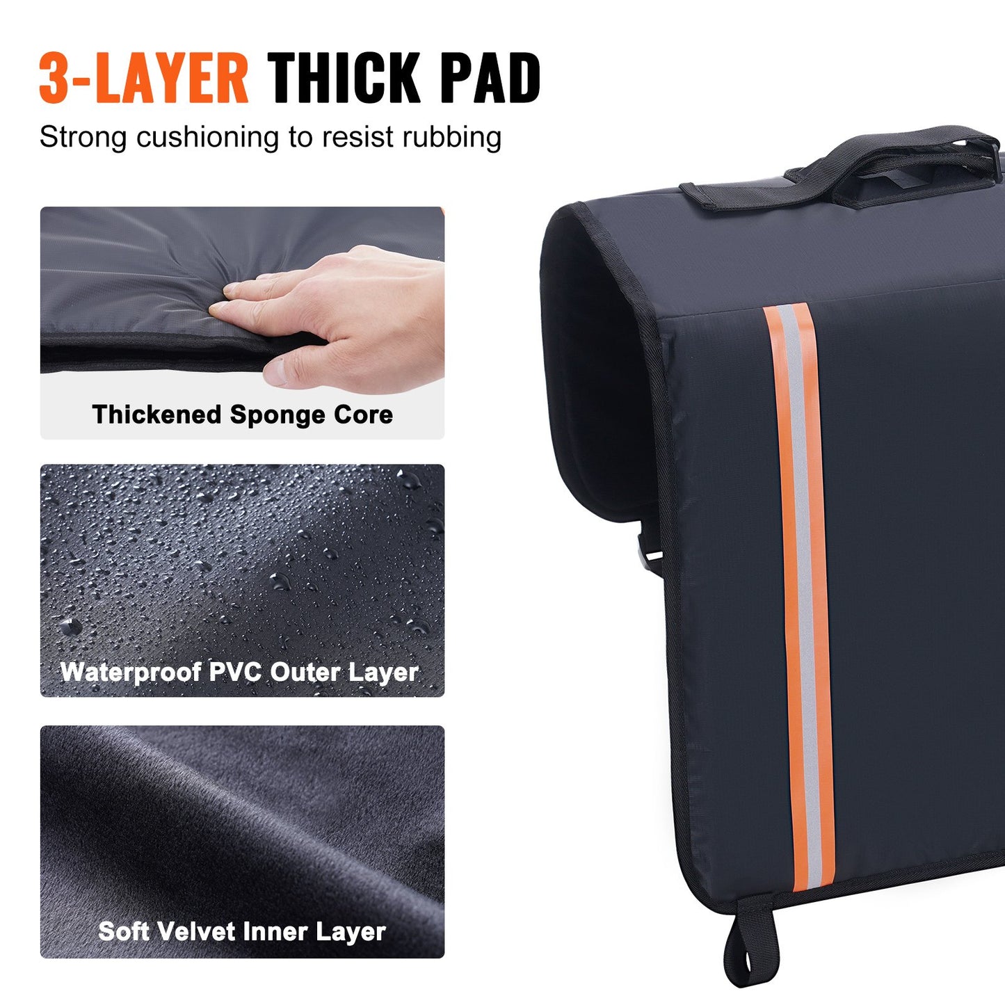 VEVOR Tailgate Bike Pad, 33" Truck Tailgate Pad Carry 2 Mountain Bikes, Tailgate
