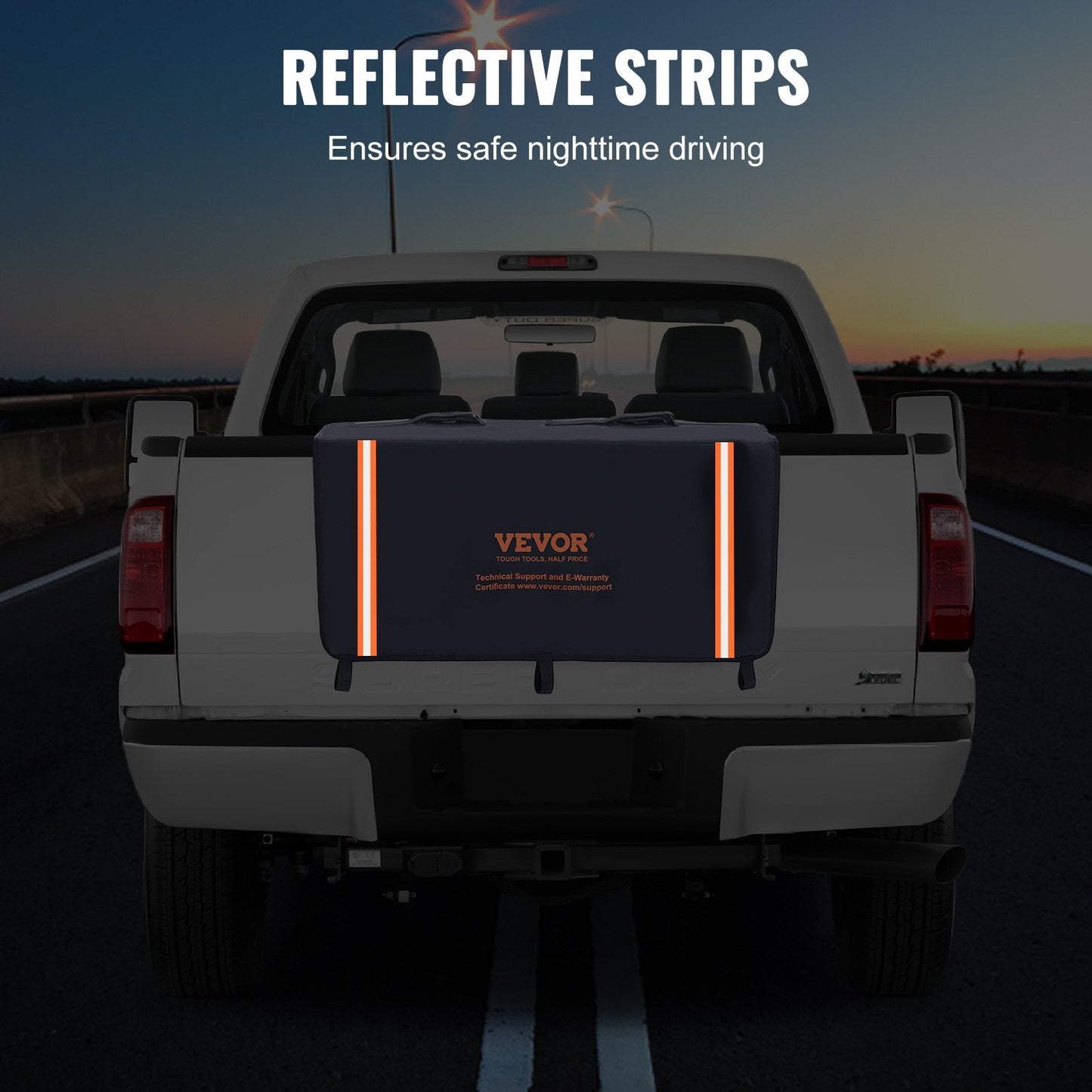 Truck Tailgate Bike Pad for 2 Bikes, with Safety Features and Storage Pockets