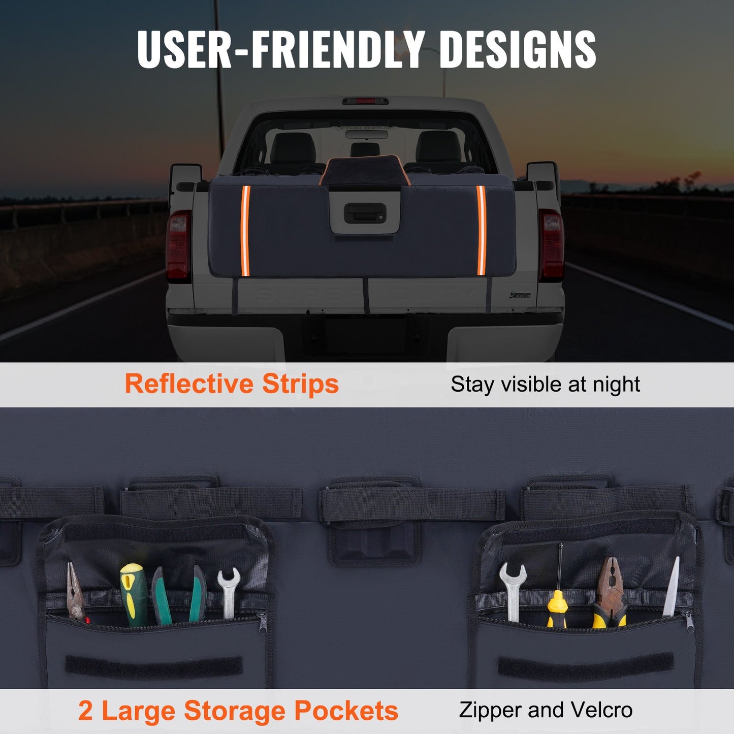 VEVOR 53-inch Tailgate Pad 5-Bike Pickup Truck Bed Tailgate Pad Protector Cover