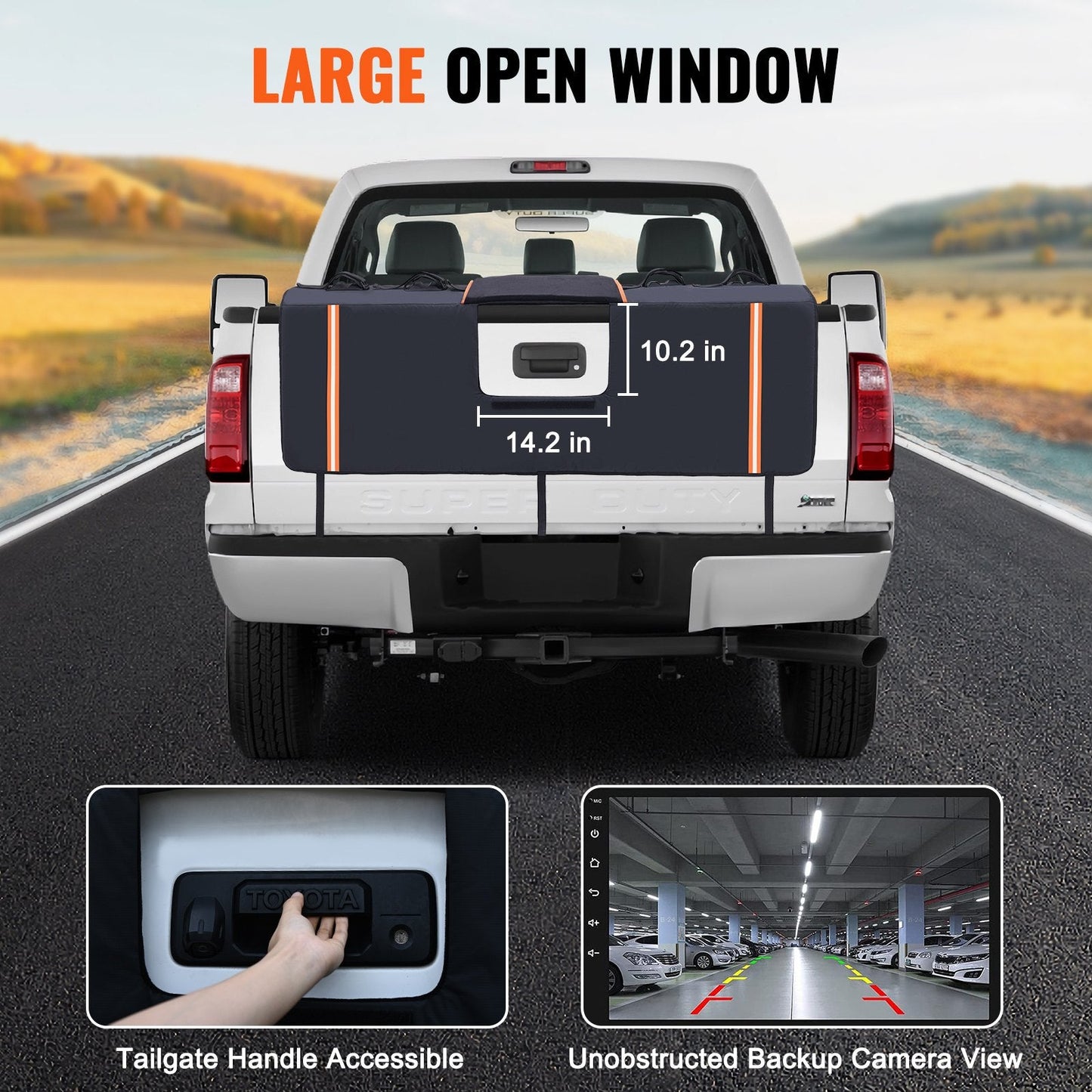 Truck Tailgate Pad for 6 Bikes with Camera Opening and Storage Pockets