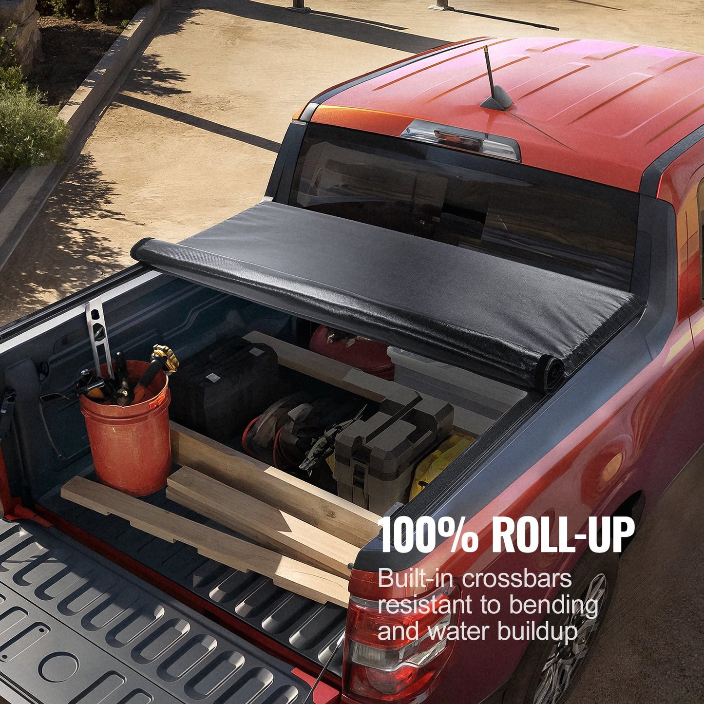 VEVOR Truck Bed Cover, Roll Up Truck Bed Tonneau Cover, Compatible with 2014-2024
