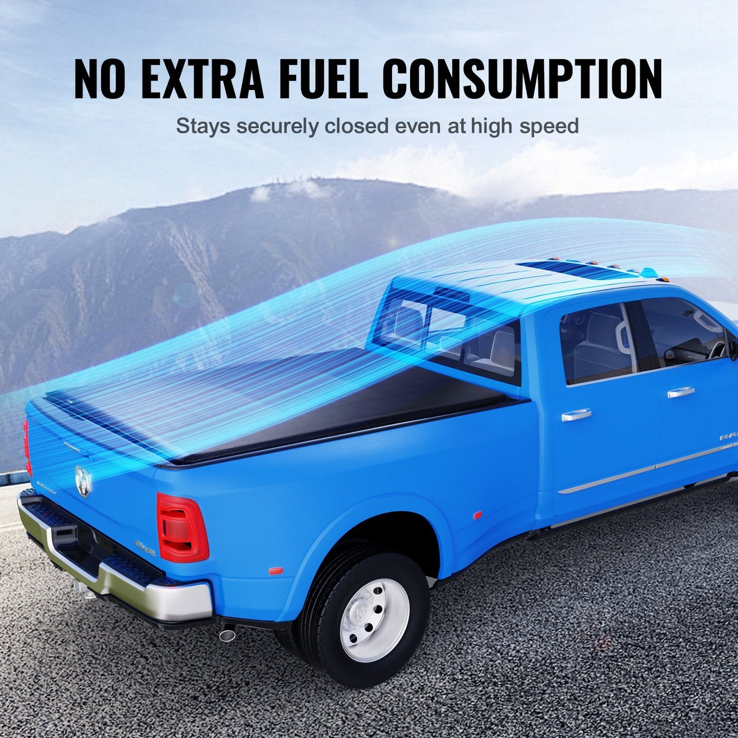 Truck Bed Cover for Dodge Ram: Roll-Up Tonneau, Fits 6.4 x 5.5 m Bed, PVC Material