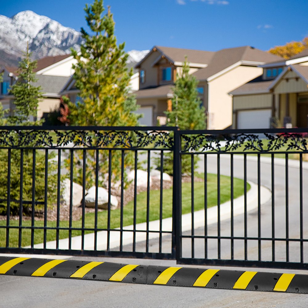 72'' Rubber Speed Bump 2 Channel 22000 lbs Load Heavy Duty Speed Hump