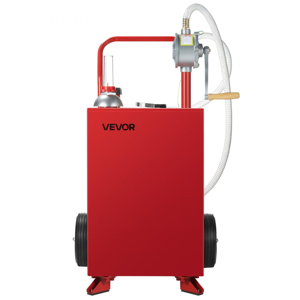 VEVOR 20 Gallon Fuel Caddy Gasoline & Diesel Fuel Tank with Manual Pump Red
