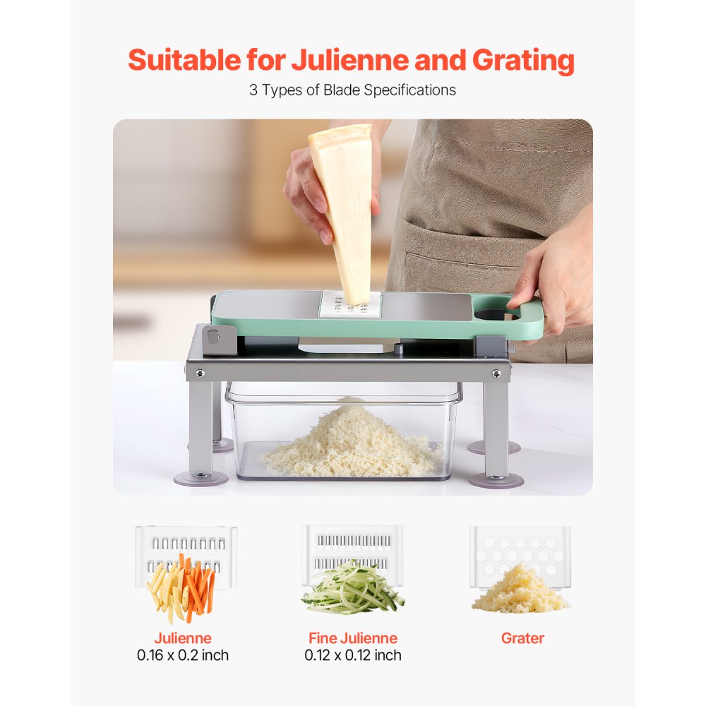 VEVOR Vegetable Chopper Mandoline Slicer All-in-1 Food Veggie Cutter 9 Blades