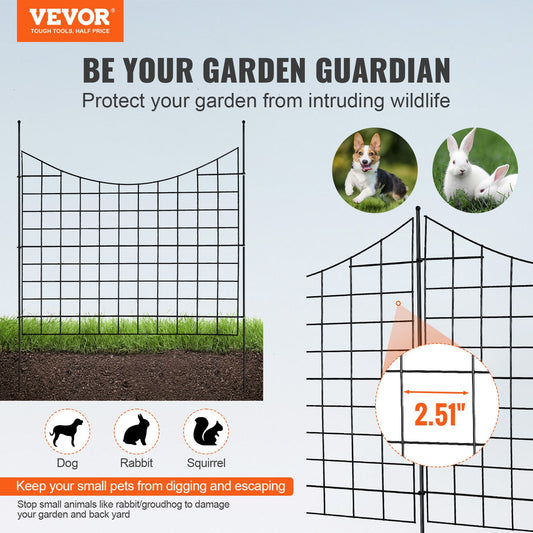 VEVOR Garden Fence, 75×93 cm Animal Barrier Fence, Underground Decorative Garden