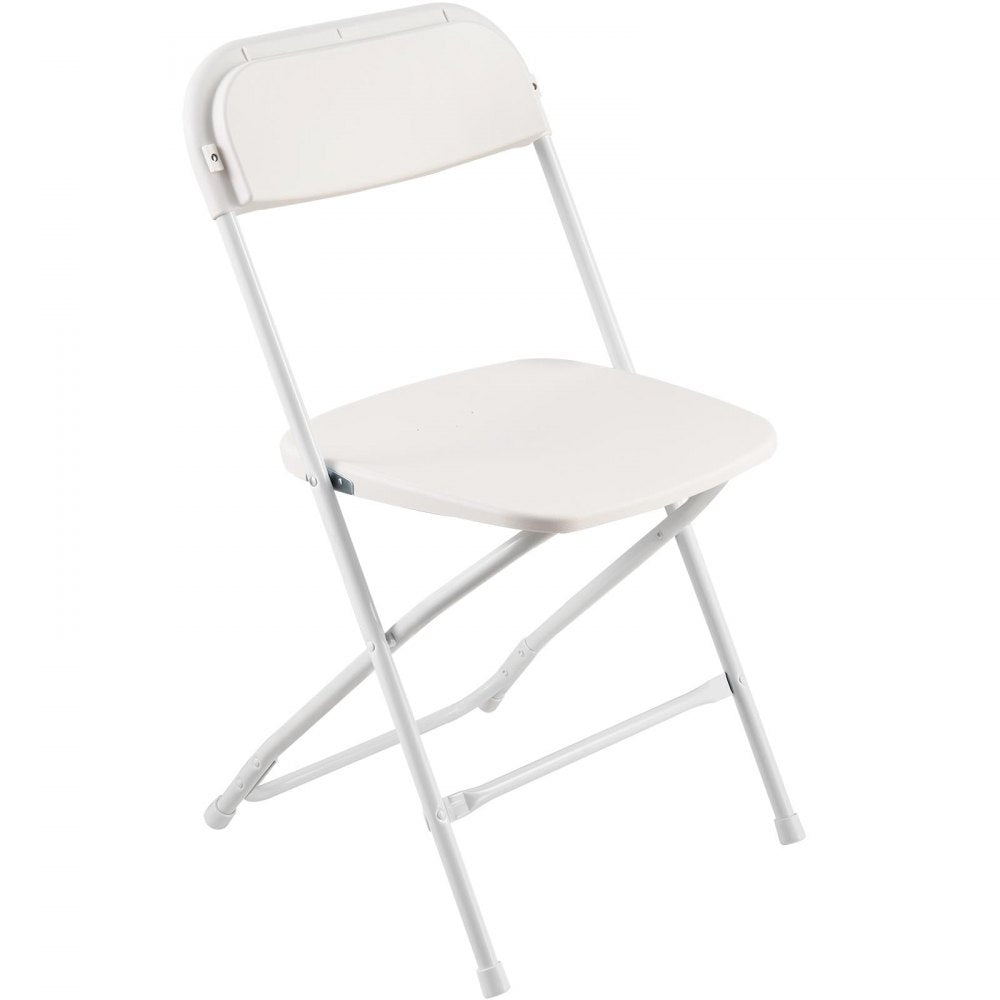 VEVOR 4 Pack Folding Chairs Portable Plastic Chairs with Heavy Duty Metal Frame