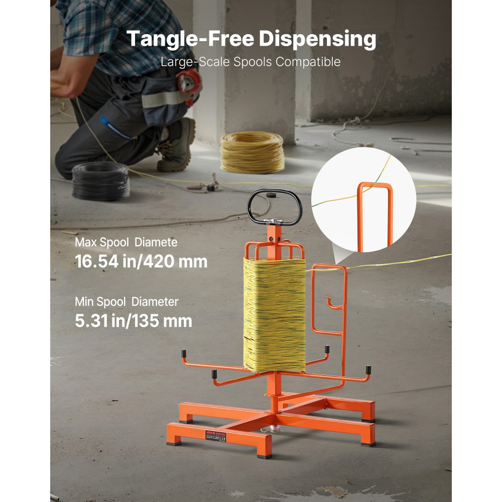 VEVOR Cable Dispenser Floor Stud Mounted Portable Electrical Industrial Retail