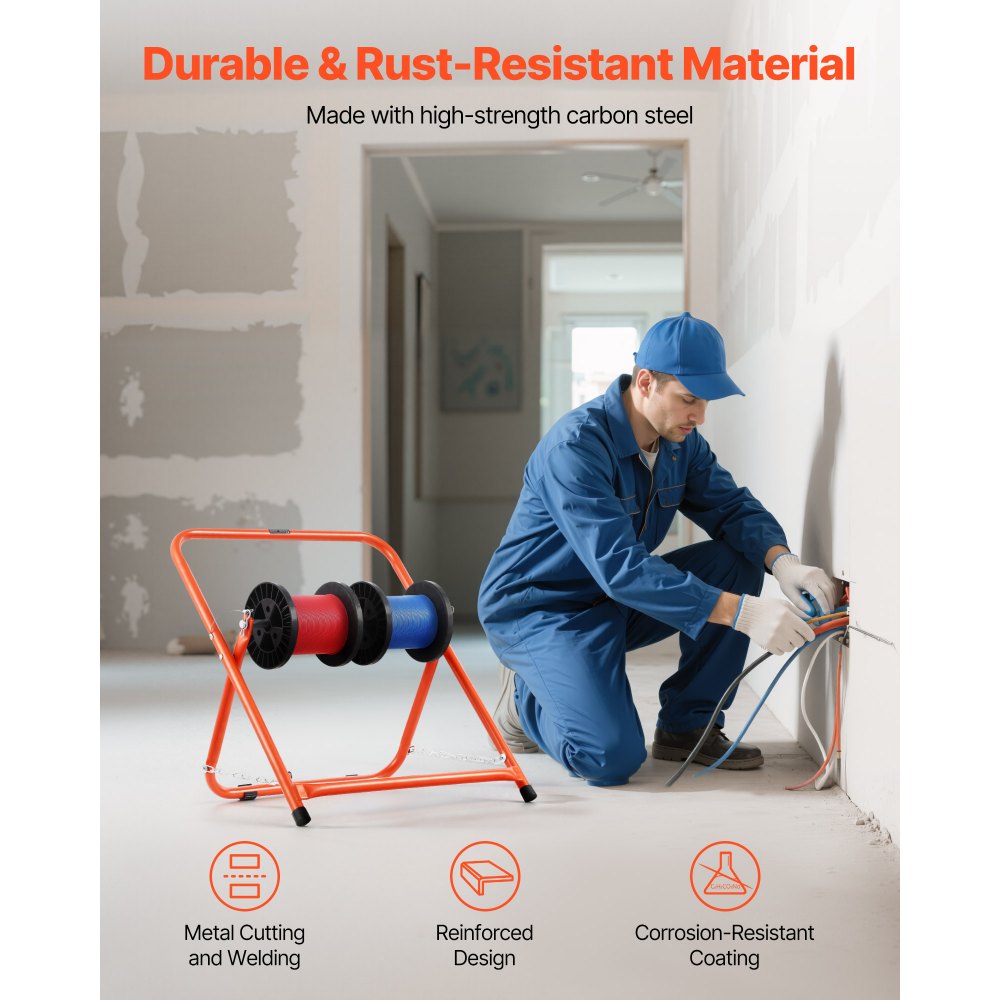 Foldable Wire Spool Rack Heavy Duty Cable Caddy Electrical Industrial