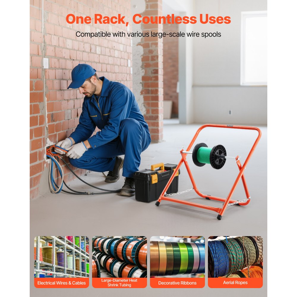 Foldable Wire Spool Rack Heavy Duty Cable Caddy Electrical Industrial